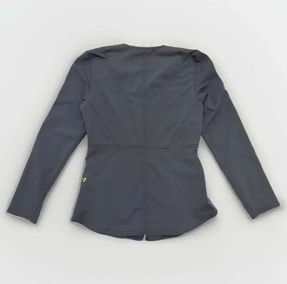 Careisma by Sofia Vergara Zip-Front Scrub Warm-Up Jacket in Dark Gray
